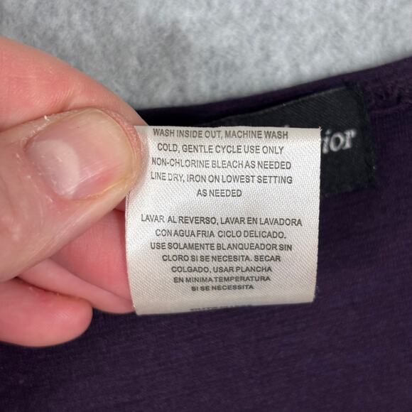 Appropriate Behavior Dress Junior 5 Purple Mini Knit Pleated Short Sleeve Career - Picture 9 of 11